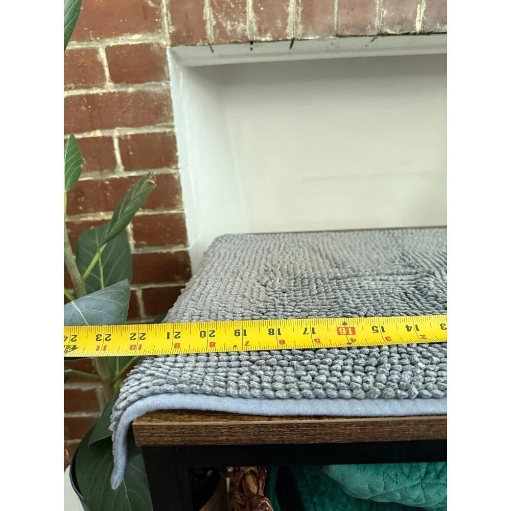 Gray Chenille Bath/Utility Mat